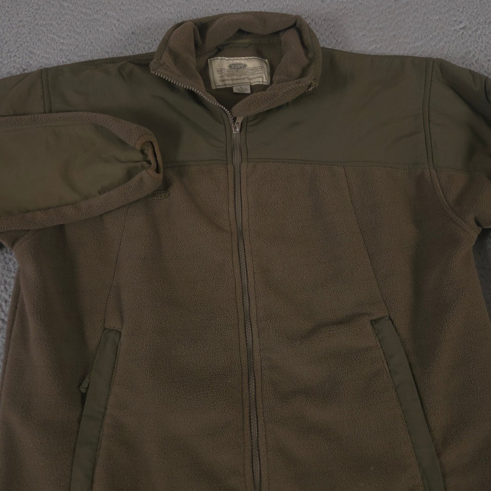Boyt Harness Company Jacket Mens L Brown Fleece Full Zip Hunting Club Reinforced